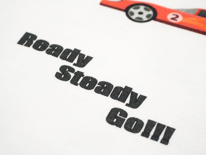 RYCHLÁ AUTA / červená na bélém - teplákovina 