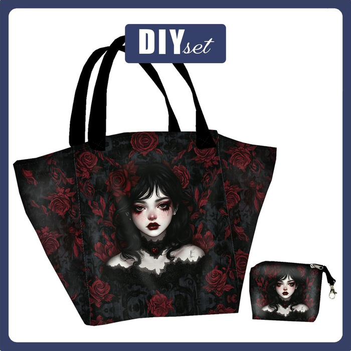 XL bag with in-bag pouch 2 in 1 - VALENTINE'S DAY / GIRL - sewing set