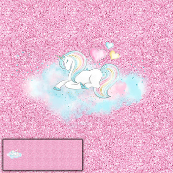 EINHORN / Glitter (WUNDERLAND) - panoramisches Paneel (60cm x 155cm)