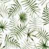 TROPICAL LEAVES pat. 3 / white (JUNGLE) - Viscose jersey