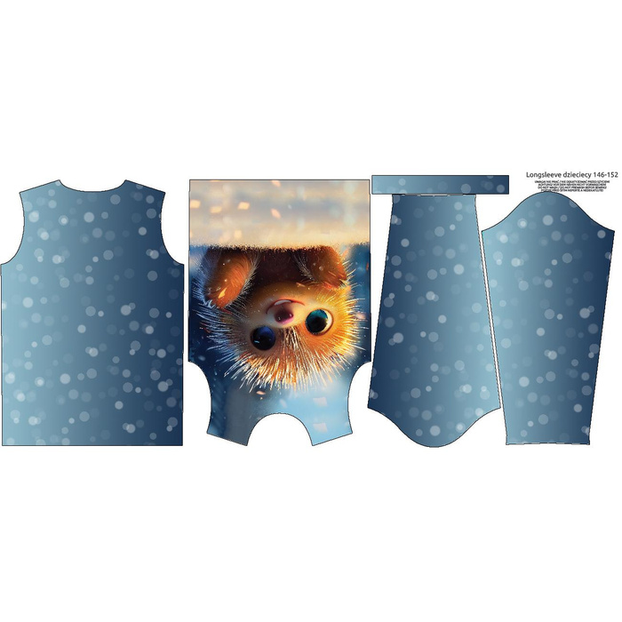 Longsleeve - ANIMATED HEDGEHOG - sewing set (122/128)