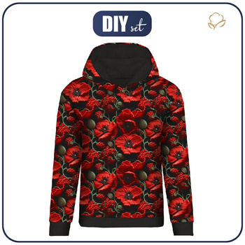 CLASSIC WOMEN’S HOODIE (POLA) - FLOWERS 3D PAT. 7 - sewing set