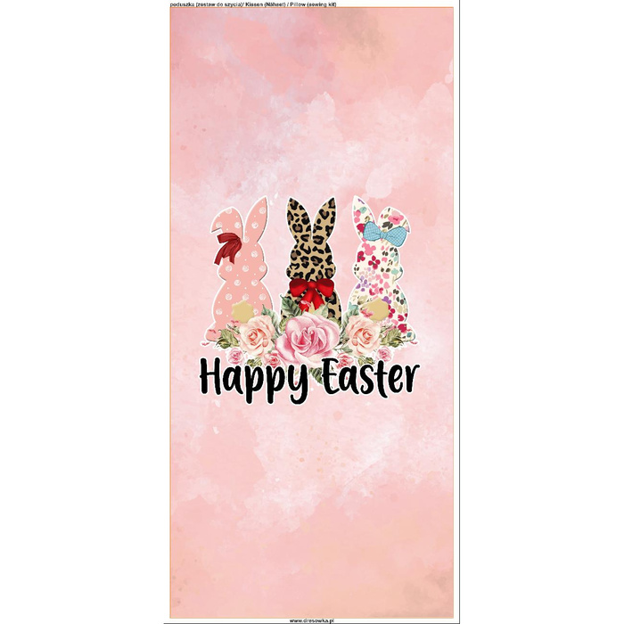 PODUSZKA 45X45 - HAPPY EASTER WZ. 2 - welur tapicerski - panel przód + tył