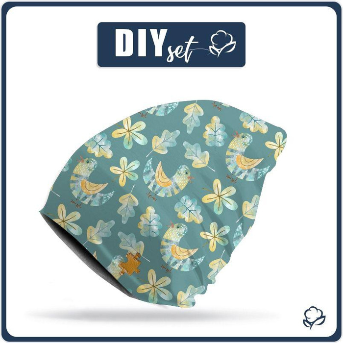 "Beanie" cap - BIRDS AND LEAVES (FOREST ANIMALS) 44-47