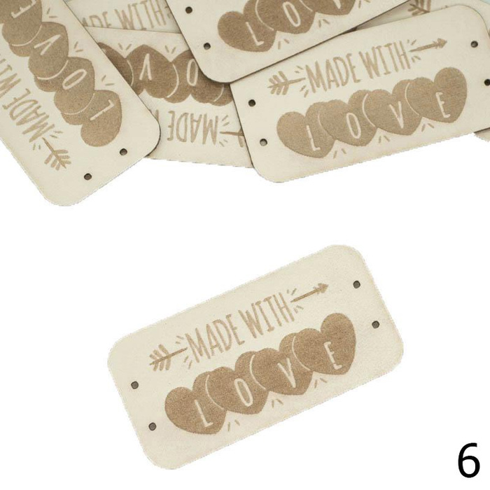 Label „MADE WITH LOVE'' 2,5x5 cm - Farben nach Wahl