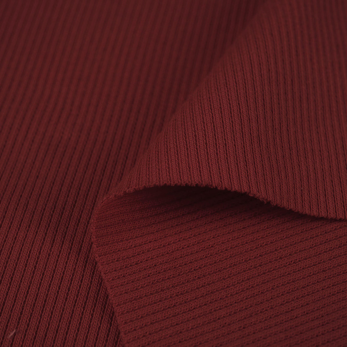 Rib Jersey fabric Unicolour - MAROON (D-31)