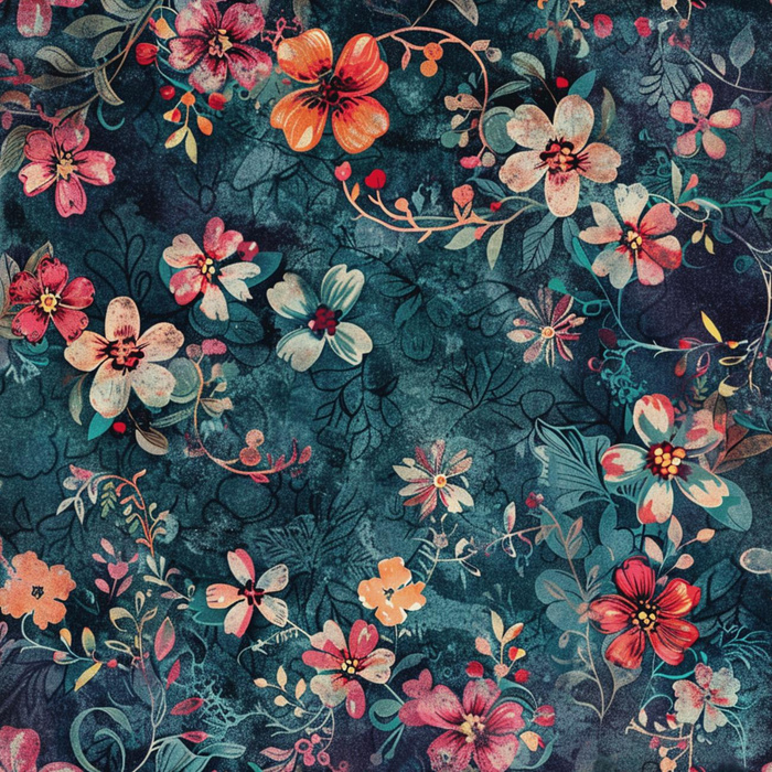 AUTUMN FLOWERS PAT. 6 ( EMERALD )