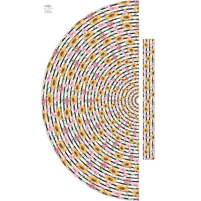 SONNENBLUMEN / Streifen - Maxirock Panel