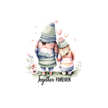 TOGETHER FOREVER - Paneel (60cm x 50cm) Wintersweat angeraut mit Elastan ITY