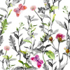 MEADOW / butterflies - white - Cotton woven fabric