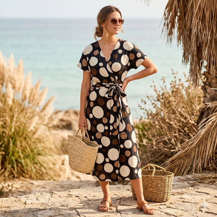 DOTS - viscose woven fabric