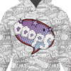 KINDER HOODIE (ALEX) - COMICS / ooops (violet - rot) - Nähset