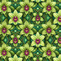 Stained Garden wz. 4 (FLOWERS - lime creame)