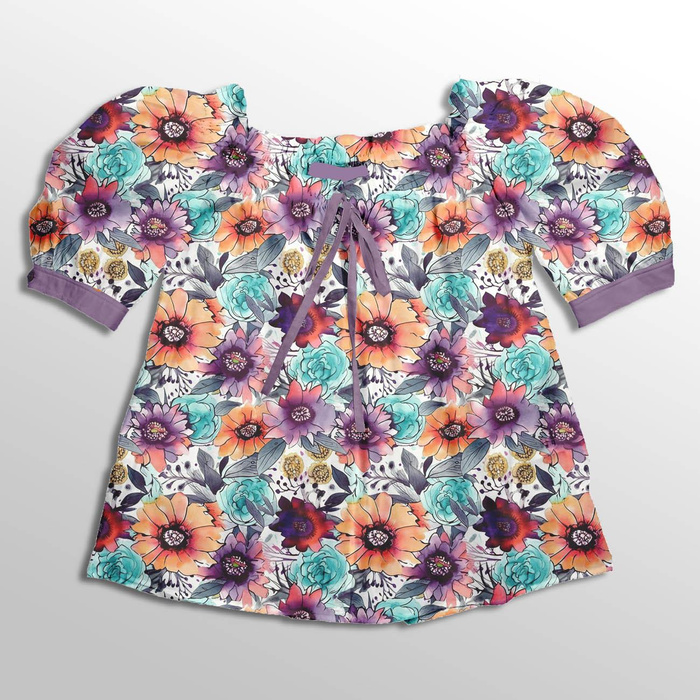 AQUARELL BLUMEN Ms. 6 - Baumwoll Webware