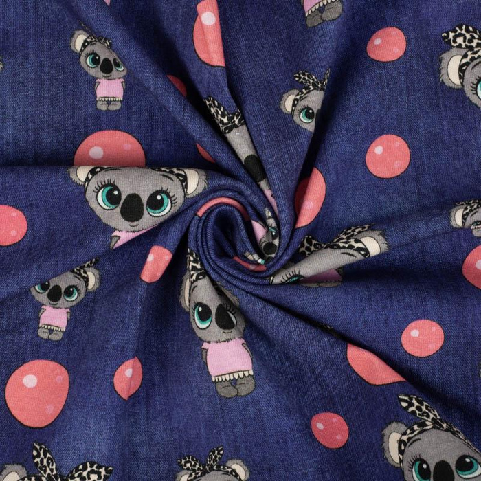 KOALA A BUBLINY / ACID WASH VZ. 3 GRANÁTOVÝ - single jersey 