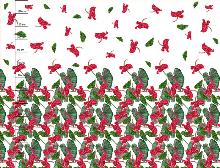 ANTHURIUM - dress panel Cotton muslin