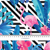 TROPICAL FLAMINGOS - looped knit fabric