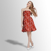 LUSCIOUS RED / FLOWERS - dzianina drapana z elastanem ITY