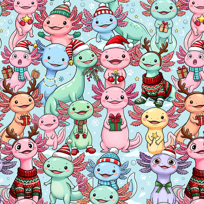 CHRISTMAS AXOLOTL - Wasserabweisende Webware