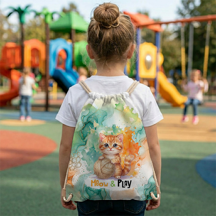 CUTE CAT - Panel (60cm x 50cm)  Polster- Velours