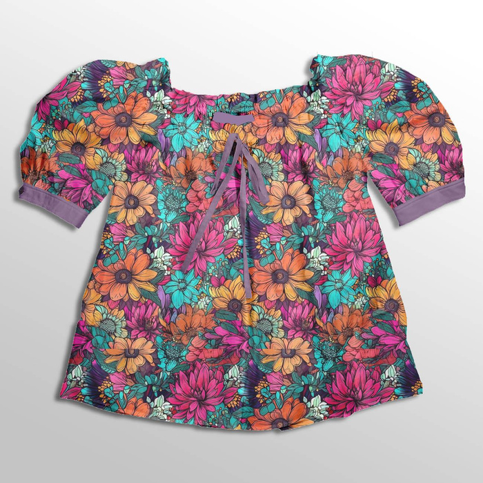 WATER-COLOR FLOWERS pat. 7 - quick-drying woven fabric