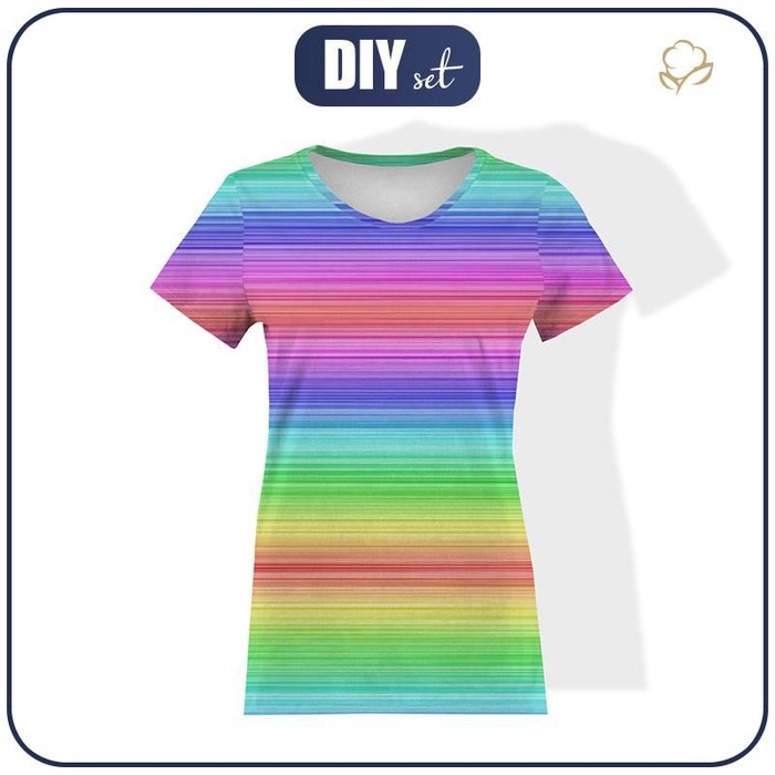WOMEN’S T-SHIRT - RAINBOW STRIPES pat.1 - single jersey XXXL