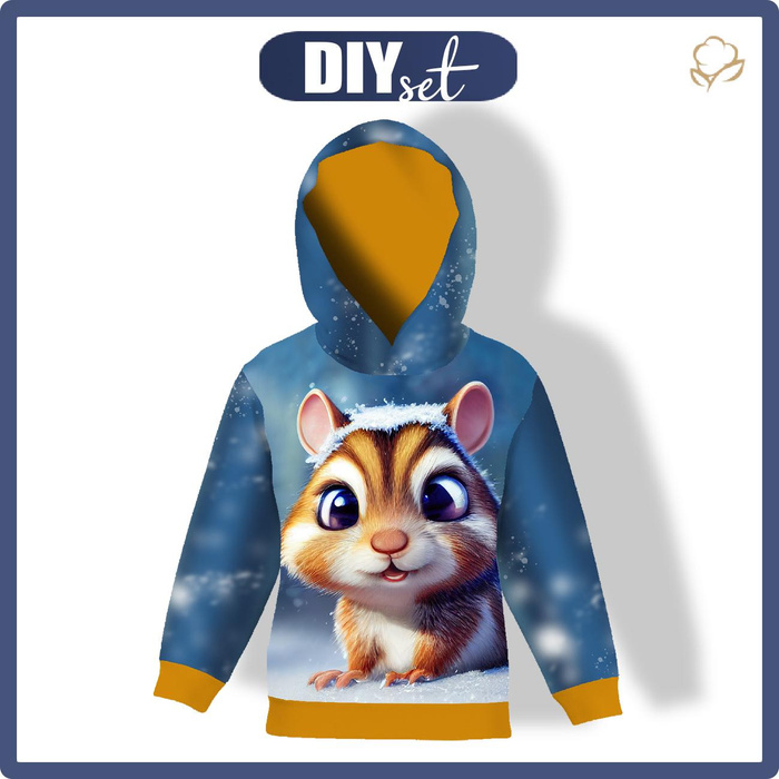 KINDER HOODIE (ALEX) - ANIMIERTE EICHHÖRNCHEN - Nähset (122/128)