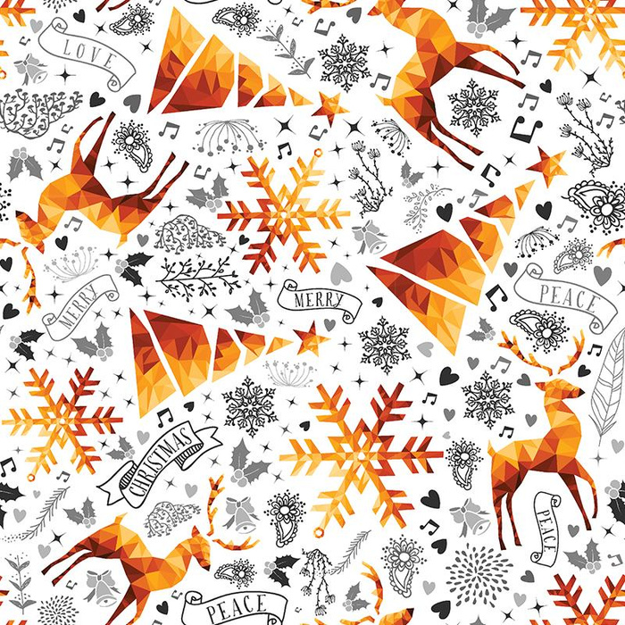 GOLDEN DEERS - Cotton woven fabric
