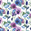 PANSIES (BLOOMING MEADOW) - Cotton muslin