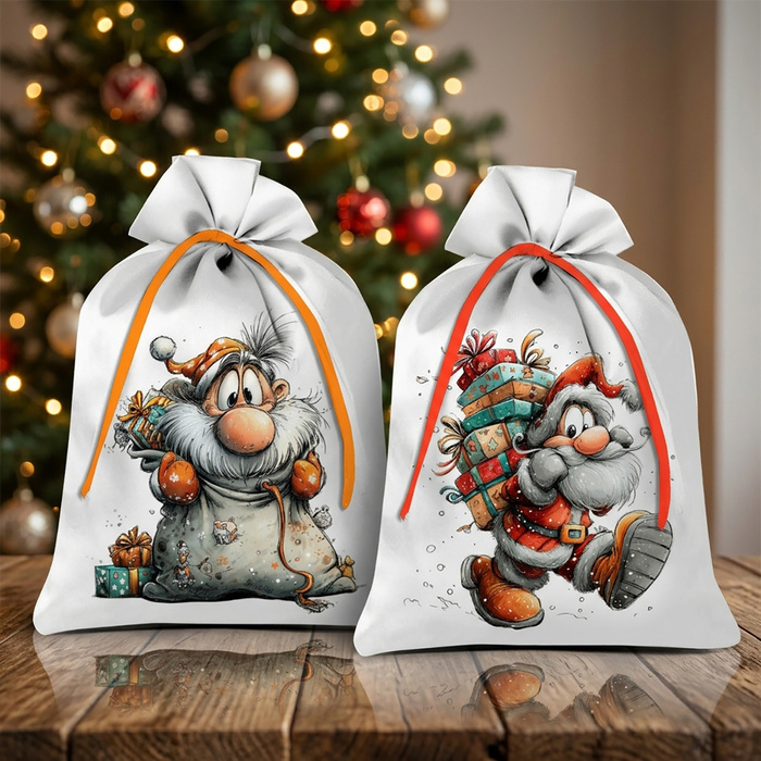 Woreczki prezentowe - CHRISTMAS WZ. 6 - zestaw do uszycia - DUŻY
