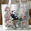PANDA FAMILY - panel (75cm x 80cm) SINGLE JERSEY
