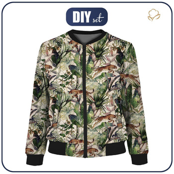 DAMEN BOMBERJACKE (KAMA) - GEPARD / Blätter - Nähset M