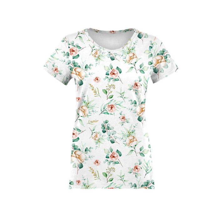 DAMEN T-SHIRT - ROSEN UND BLÄTTER MS. 2 - Single Jersey XXXL