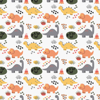 COLORFUL DINOSAURS pat. 2 - Cotton woven fabric