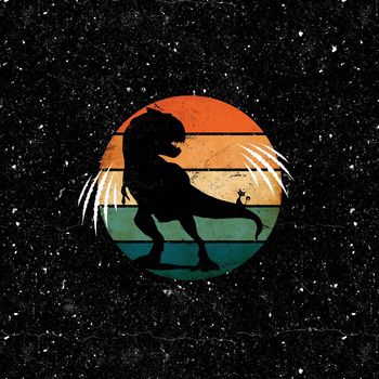 TYRANOSAURUS / černá - panel (75cm x 80cm)