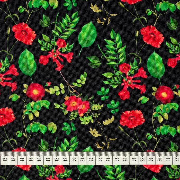 MINI RED GARDEN (PARADISE GARDEN)  - looped knit fabric with elastane