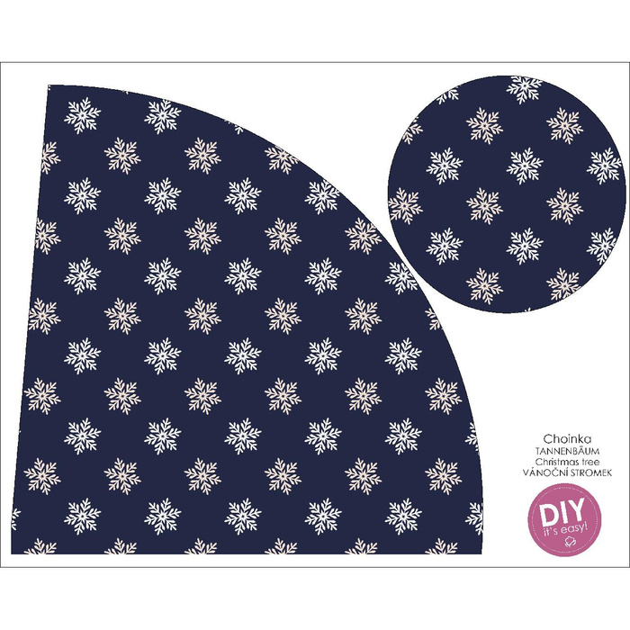 VÁNOČNÍ STROMEK - SNĚHOVÉ VLOČKY vz. 5 (ZIMNÍ ČAS) / navy - DIY IT'S EASY  