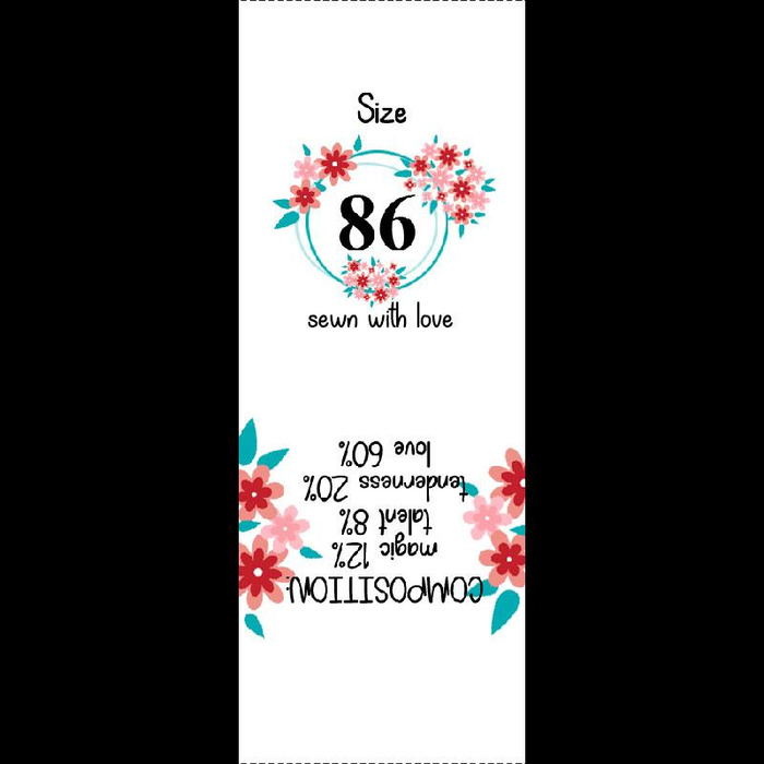 Wszywka dziewczęca "KWIATY" EN - Komplet 9 szt / Rozmiar do wyboru