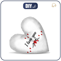 DECORATIVE PILLOW HEART - I love you / BIRDS