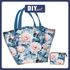 XL bag with in-bag pouch 2 in 1 - PASTEL FLOWERS WZ.14 - sewing set