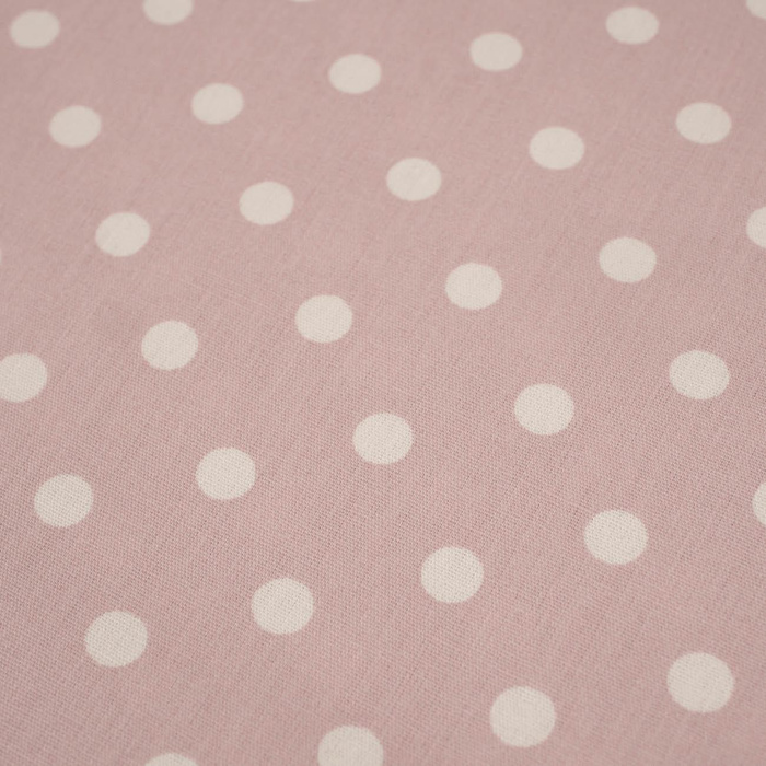 WHITE PEAS / DIRTY PINK - Cotton woven fabric