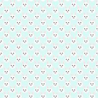 BUNNIES / light mint - Cotton woven fabric