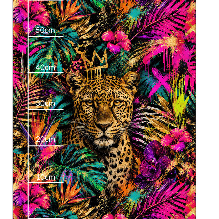 TIGER / NEON JUNGLE WZ. 5 - Paneel (60cm x 50cm)- Single Jersey mit Elastan ITY