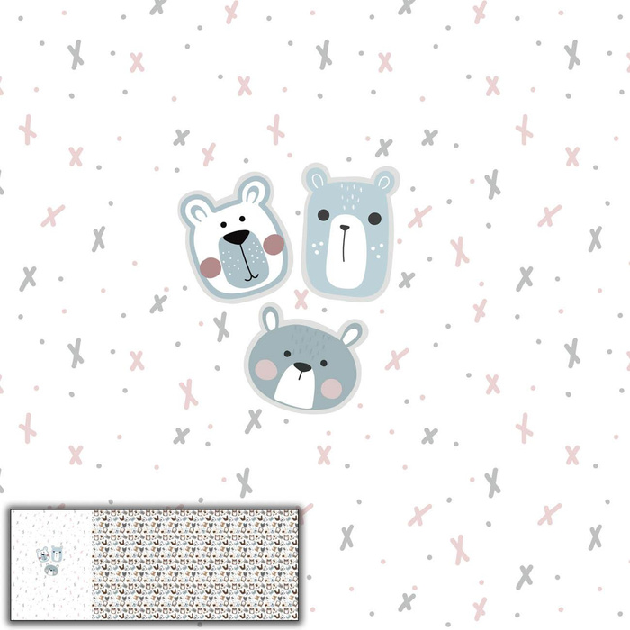 MEDVÍDCI / azurový  (MĚSTSKÉ MEDVÍDCI) - panoramic panel SINGLE JERSEY 