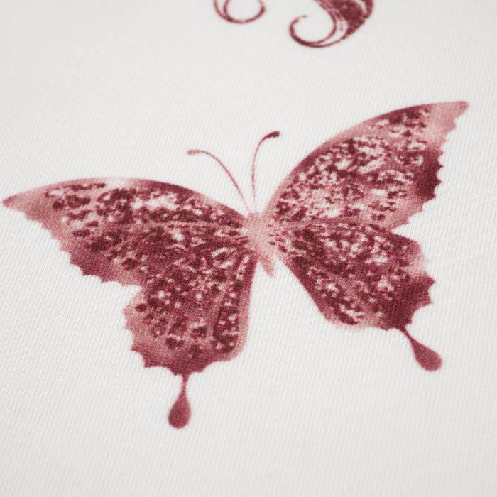 BUTTERFLIES (GLITTER BUTTERFLIES) / white - Cotton woven fabric