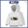 KID'S HOODIE (ALEX) - SLEEPING CAT CARLA (DIA DE LOS MUERTOS) - looped knit fabric (98/104)