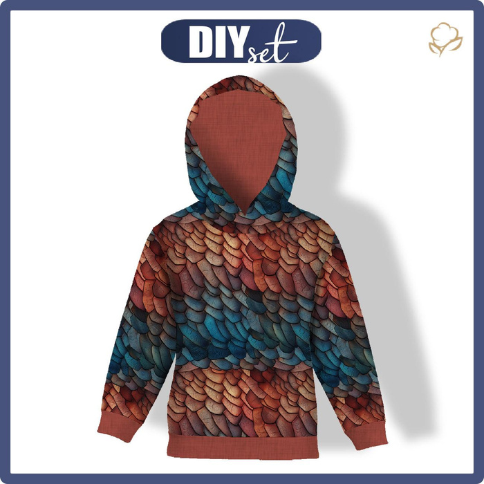 KINDER HOODIE (ALEX) - LEATHER PATTERN WZ.10 - Sommersweat (146/152)