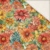 FLOWERS PAPAYA ORANGE WZ. 10 - Linen 100%