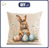 POLŠTÁŘ 45x45 - HAPPY EASTER wz.4 - Potahový velur - Sada šití