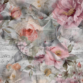 VINTAGE FLOWERS Ms. 13 - Baumwoll Musselin